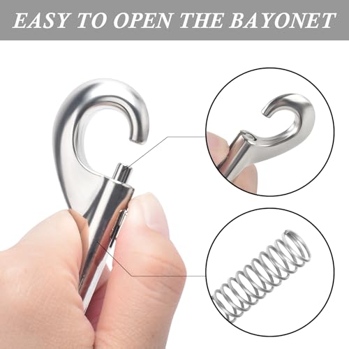 ERKOON 15 Pack Heavy Duty Snap Hooks Double Sided Clips for Hanging Horse Tack Sling Feed Buckets Dog Leash Collar Key Chain Zinc Alloy Metal Snaps Clip (4 Inch) - size: 4"-15Pack