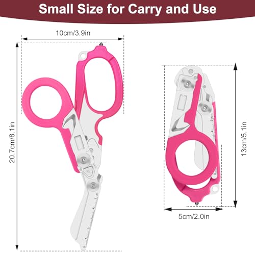 6-in-1 Heavy-Duty Emergency trauma shears (Pink) - color: Pink