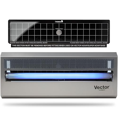 Catchmaster Vector 15 Silver Wall-Mounted UV Fly Light Trap - 800 sq. ft. Catch Zone, Fly Trap for Bar & Food Storage Areas and Retail & Office Spaces, Electric UV Lamp Insect & Mosquito Killer - style: 15W Silver