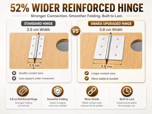 Swara 12.6″ Wooden Slant Board for Calf Stretching & Exercise (Board only) | Adjustable Eucalyptus Incline Board for Squats, Calf Stretching, Ankle Mobility & Physical Therapy; Foldable, 400lb Capacity - size: 12.6 Inch
