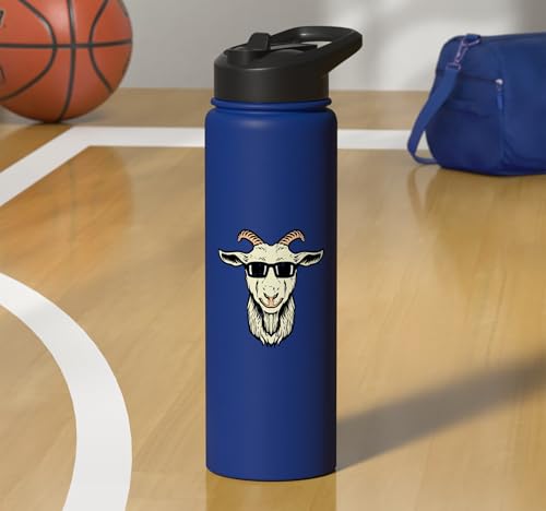 Goat Face Sunglasses Cool Farm Animal Men Boys Kids Women Stainless Steel Insulated Water Bottle - color: Royal Blue