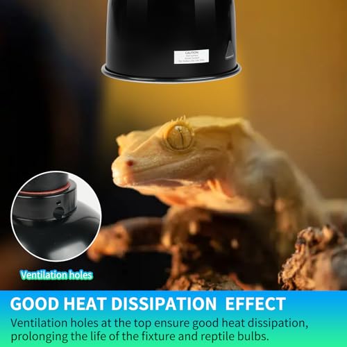 Reptile Light Fixture with Dimming Thermostat, 5.5 Inch Deep Dome Light Fixture with Timer, Reptile Aluminum Dome Fixture for Basking/Heat/UVA/UVB Lamp Bulb - size: 5.5in Deep Dome(Temperature Display)