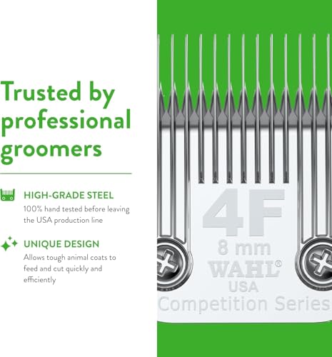 Wahl Professional Animal Competition Blade, 2375-100, 4F | Extra Coarse, Detachable Blade with 5/16 in Cut Length - size: 4F