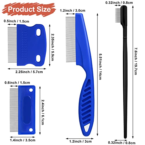 5 Pieces Dog Eye Combs Tear Stain Remover Combs Pet Grooming Comb for Small Dogs Gently Removing Eye Mucus and Crust (Blue, Black) - color: Blue