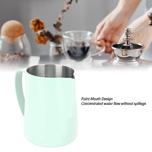 480ML Milk Frothing Pitcher,Steaming Pitcher,Milk Frother Cup,Coffee Frothing Cup 304 Stainless Steel Milk Frother Jug Point Mouth Latte Art Pitcher with Inner Scale(#2) - color: #2