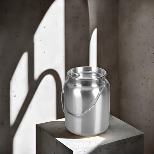 Lindy's Stainless Steel Seamless 2-Gallon Milk Jug, Milk Can, Milk Pail, Anti-Leak Liquid Storage Container with Tight Lid and Long Swivel Handle - size: 256 Ounces