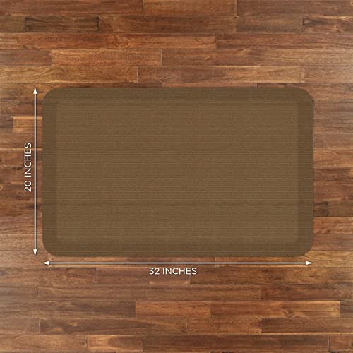 NewLife by GelPro Anti-Fatigue Designer Comfort Kitchen Floor Mat, 20x32”, Grasscloth Khaki Stain Resistant Surface with 3/4” Thick Ergo-Foam Core for Health and Wellness - color: Grasscloth Khaki, size: 32"L x 20"W x 0.8"Th