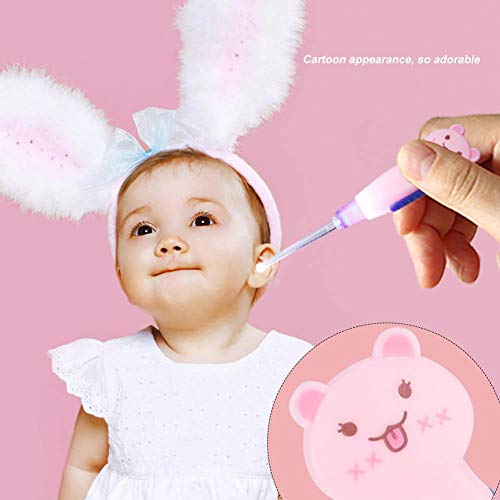 Fdit Cute Cartoon LED Flashlight Earpick with Scoop Tweezers Cleaner Care Tool(Cat)