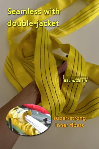 Round Sling 6610lb 6.5FT Sling Strap Rigging Polyester Endless Lift Sling for Hoist Heavy Duty Objects Heavy Duty Poly Lifting Sling【3T-2M】 - size: 3T-2M