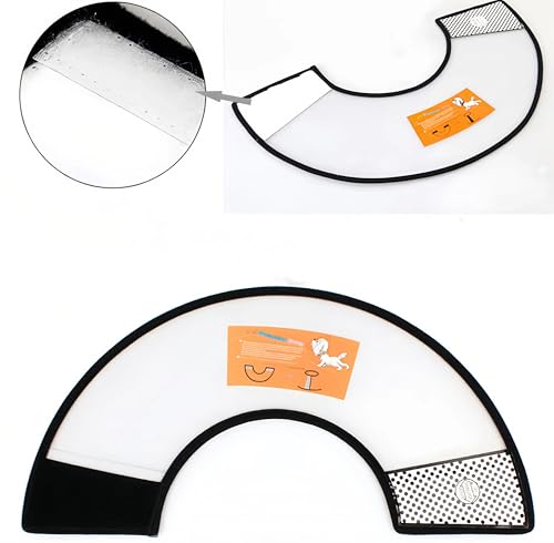 2PCS Adjustable Dog Recovery Cone, Plastic E-Collar for Cats and Dogs, Comfortable Elizabethan Collar to Help Reduce Licking and Scratching, Soft Edge Pet Cone for Large Medium Small Pets, White, S - size: S