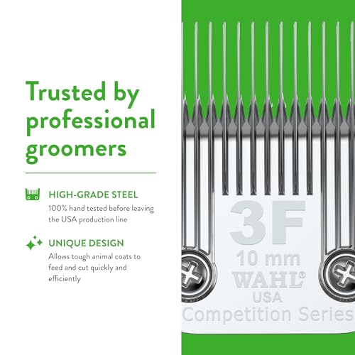 Wahl Professional Animal Competition Blade, 2376-100, 3F | Extra Coarse, Detachable Blade with 25/64 in Cut Length - size: 3F