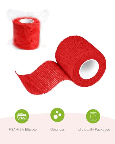 FriCARE Self Adhesive Bandage Wrap, Medical Tape in First Aid Kit | Elastic Cohesive Bandages for Sports/Vet/Wrist Ankle Wounds, 2 Inches X 5 Yards, Latex-free 6 Rolls, Mystic Twilight - color: Mystic Twilight