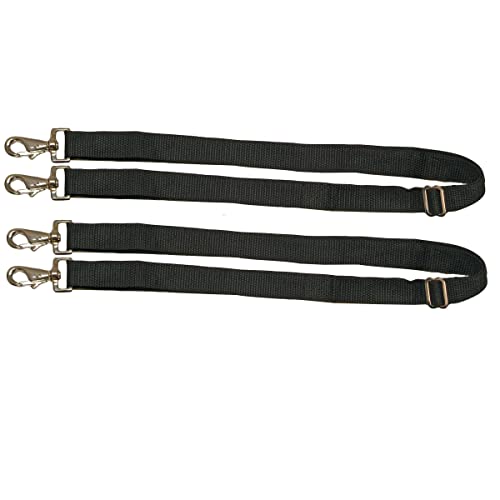 WeatherBeeta Replacement Elastic Leg Strap 2 Snaps, Black, Pair, Black, Pair