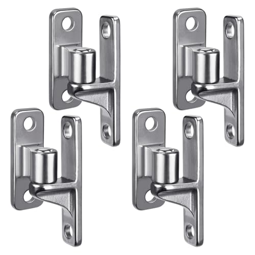 Heavy-Duty 304 Stainless Steel Gate Hinges, 4-Pack Wall Mount Gate Hardware Female & Male Hinges Pin, Non-Welding Design for Wooden Fences and Farm Gates - color: Silver, 4 Pack