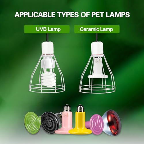 Simple Deluxe E26 Clamp Lamp Light with Steel Cage Wire Grillup, Suit for 250W Lamp (No Bulb Included) with 6 ft Cord, 2 Pack - size: Lamp Cage (250 Watts) (Pack of 2), style: 1-Pack (Ceramics)