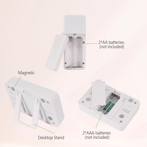 Refrigerator Thermometer, Digital Freezer Thermometer with 2 Wireless Temperature Monitor Sensors, Big LCD Display, Min/Max, Audible Alarm for Home Restaurants Fridge