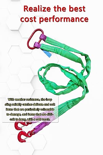 Two Leg Bridle Web Sling 6.5ft 4410lb Web Slings Belt Type with hook2.0 m 2000 kg Lightweight and Flexible Capacity Steel Sling[2leg 2.0 t] - size: 2leg-2t