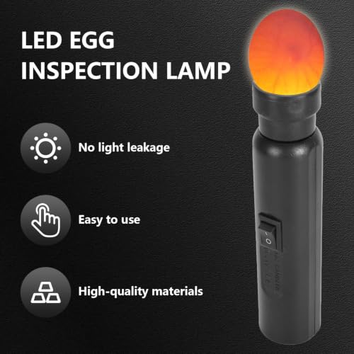 Bright Cool LED Light Egg Candler Tester Candler Candling Lamp, Egg Candler LED Light for Monitoring Eggs Development with 2 Soft Rubber
