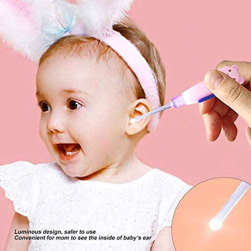 Fdit Cute Cartoon LED Flashlight Earpick with Scoop Tweezers Cleaner Care Tool(Cat)