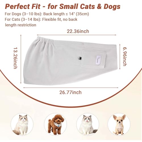 Hands-Free Cat Sling Carrier for Small Dogs & Cats, Soft Fleece | Wide Shoulder Strap for Back Pain Relief, 3-14 lbs Small Animals, Cozy Indoor/Outdoor (Grey) - color: Grey