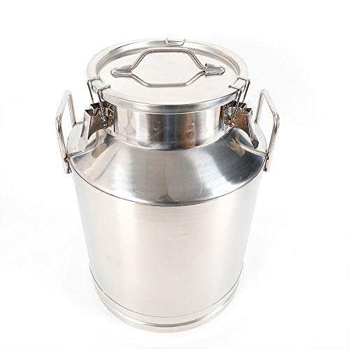 50L/13.25Gal Milk Cans-Stainless Steel Milk Transport Barrels Pail Milk Bucket Jug Oil Barrel Wine Barrel Canister Silicone Seal Barrels - size: 50L