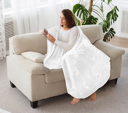 Utopia Bedding Ultra Soft Fleece Bed Blanket Throw Size White (50x60 Inch) | Microfiber Plush Warm Lightweight Breathable Cozy Blanket Anti-Static, All Season Use, Gift for Women and Men - color: White, size: Throw (50x60 Inch)