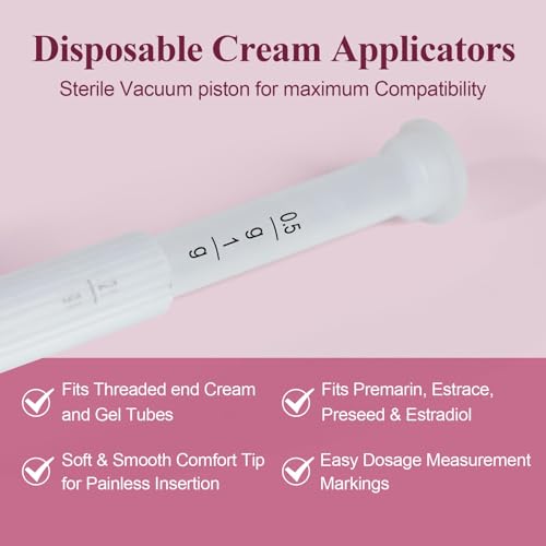 Dizzily 20 Packs Disposable Vaginial Cream Applicators - Fits Suppository, Creams and Most OTC Gels, Individually Wrapped Feminine Care Applicator with Dosage Markings