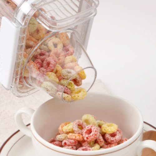 Neoflam 3 Set Airtight Kitchen Pantry Dry Food Container with Handle, Dog, Cat, Pet Feed Dispenser with Measuring Cup, Refrigerator Cabinet Organization for Cereal, Rice, Grain, Pasta (44 oz, 1300ml) - size: 44 oz
