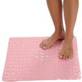 ENKOSI Square Shower Mat – 21 x 21 Inch Non-Slip Mat with Suction Cups and Drain Holes – Anti-Slip Square Bathroom Bathtub Shower Mats for Inside Shower (21x21 Baby Pink) - color: Baby Pink