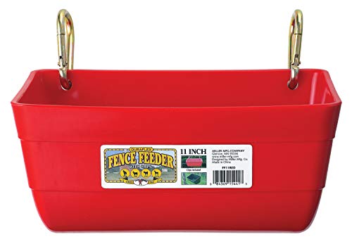Little Giant® Plastic Fence Feeder | Clip On Pig Feeder | Mountable Feed Bucket | 4.5 Quarts | Red - color: Red, size: 4.5 Quarts