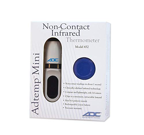 ADC Adtemp-Mini 432 1-Second Non-Contact Infrared Thermometer | Compact, lightweight, and fast, with a wearable design for easy portability. Suitable for busy professionals and home use.