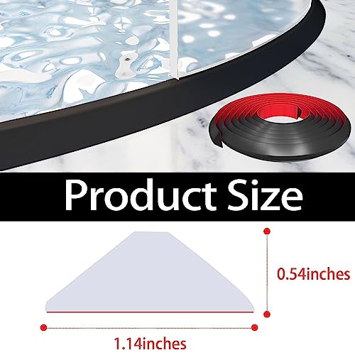 Raycity Shower Threshold Water Dam Stopper for Walk in, Black, 39 Inch | Silicone Shower Water Guard, Water Blocker, Shower Door Bottom Seal, Prevent Leaks for Bathroom, Kitchen - color: 0.54" High/Black, style: 39Inches
