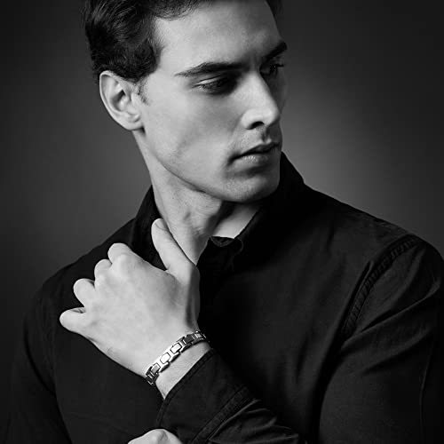 Urban Jewelry Mens Solid Tungsten Pyramid Finish Bracelet Bold Wrist Style | Pyramid Bracelet Solid Tungsten Chip Resistant Finish Everyday Wrist Piece Modern Bracelet Style Classic Chain Look - color: Awesome Link Pyramid Bracelet