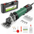 TAKEKIT Sheep Shears, 600W Professional Heavy Duty Sheep Clippers, 6 Speeds Electric Animal Shears for Alpacas Llamas Lambs and Large Livestock with Thick Coats, One Set of Extra Blades Included - color: Dark Green