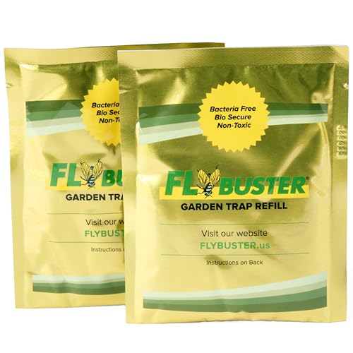 Flybuster - Garden Fly Bait Refill Packs, Natural & Non-Toxic Fly Bait Granules for All Resuable Outdoor Fly Traps (Flybuster Refill Packs, Garden Size) - size: Garden (2-Pack)