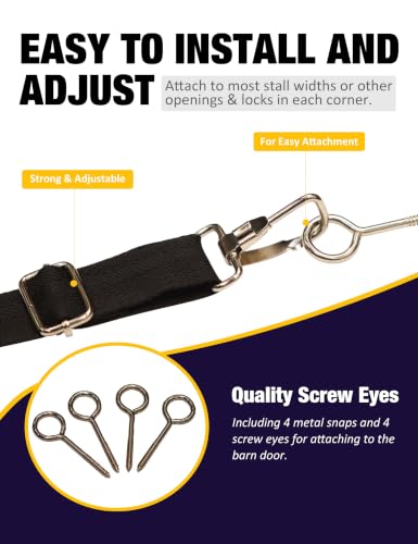 Harrison Howard Horse Stall Guard with Adjustable Straps and Sturdy Spring Hooks Included Aisle Guard Stall Guard for Horses,Winter Wilds - color: Winter Wilds