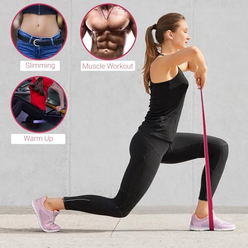 TechStone Resistance Bands Set – 5 Levels Loop Exercise Bands for Men & Women, Elastic Workout Bands for Home Gym, Training, Yoga & Fitness, Carry Bag Included - color: Red