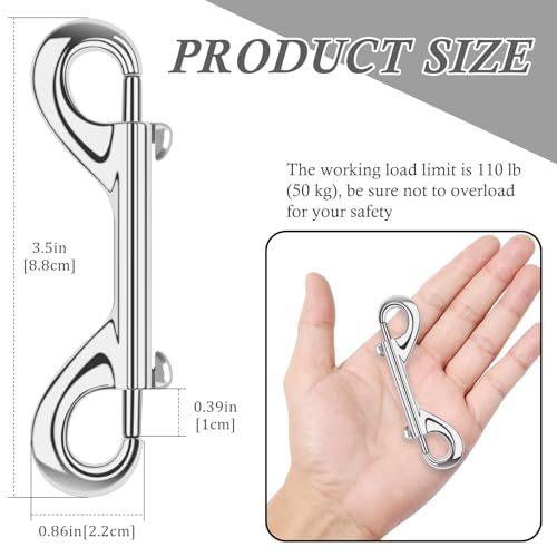 ERKOON 15 Pack Heavy Duty Snap Hooks Double Sided Clips for Hanging Horse Tack Sling Feed Buckets Dog Leash Collar Key Chain Zinc Alloy Metal Snaps Clip(3-1/2 Inch) - size: 3-1/2 Inch