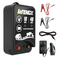 AC/DC 2-in-1 Power Supply, Electric Fence Energizer for 10 Mile Preventing Wild Animal Intrusion, 40 Acre Coverage, 12V Input, 12KV 2 Joule Output, Deter Predators, Contain Cattle, Cow and Livestock - color: BLACK-Base Model