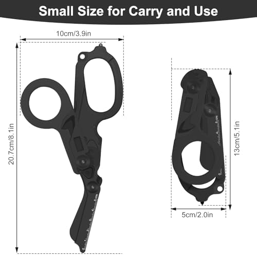6-in-1 Heavy-Duty Emergency trauma shears(Pitch black) - color: Pitch Black