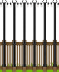 LETIANPAI 6 Pack String Light Poles,5 Ft Metal Poles with Fence Bracket for Outdoor String Lights,Outdoor Light Poles with Fork,Poles/Post/Stand for Outside - size: 6 Pack 5FT