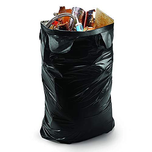 Contractor Trash Bags - 45 Gallon, 18 Bags, Wing Tie Closure, 3 MIL Thick, Gusseted Bottom, Black - Heavy Duty Industrial Strength Garbage Bags - size: 1 Count (Pack of 18)