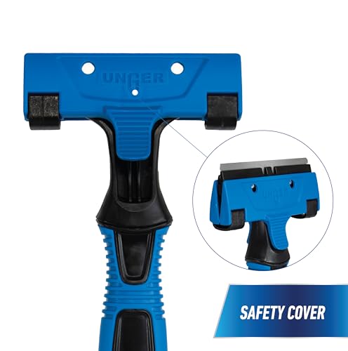 Unger Professional Connect and Clean 4" All-Purpose Scraper, Window, Glass, and Floor Scraping Tool Supplies, Adhesive Removal, Gum, Stickers, Paint Removal, Dual-Sided Blade (Pack of 10) - size: 4" (Pack of 10), style: All-Purpose Window Scraper