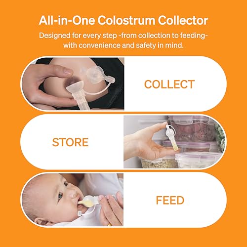Colostrum Collector by LoveNoobs, Breast Milk Collector, 6x4ml Leakproof | Colostrum Kit, Award-Winning, Reusable, 6 Counts x 4ml, Collection for Breastfeeding, Leakproof, BPA Free, Pre-Birth