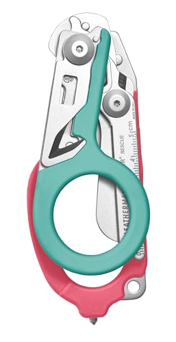 LEATHERMAN, Raptor Rescue, 6-in-1 Heavy-Duty Emergency/Trauma Shears with Carbide Glass Breaker & Strap Cutter, Made in the USA, South Beach - color: South Beach