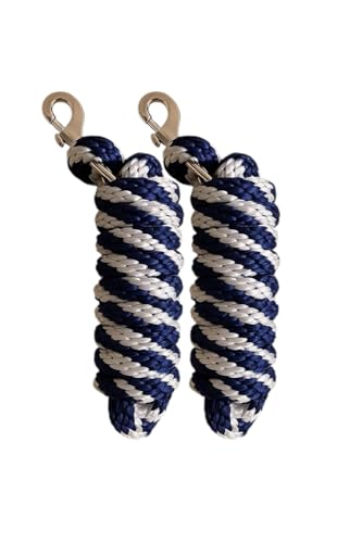 Majestic Ally Polypropylene Lead Rope with Removable Nickel Bolt Snap, 5/8 x 10 ft, for Horses and Livestock, 2 Pack (Hunter Green -Tan) - color: Hunter Green -Tan