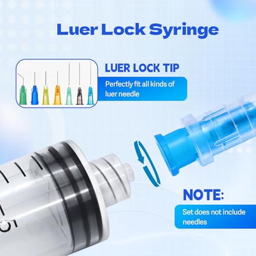 60ml Syringes Without Needles, 60cc Luer Lock Syringe - Disposable Individually Wrapped(30 Pack) - size: 60ml