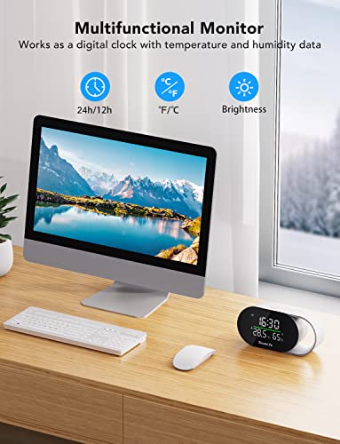 GoveeLife Smart Air Quality Monitor with PM2.5 H5106, LED Display Wired | Indoor temperature humidity sensors, 2s refresh, 2-year data storage, for home & office, 2.4G Wi-Fi only
