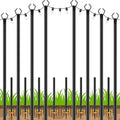 LETIANPAI 8 Pack String Light Poles,10 FT Metal Poles with Fork for Outdoor String Lights,Outdoor Light Poles with Fork,Poles/Post/Stand for Outside - size: 8 Pack 10FT