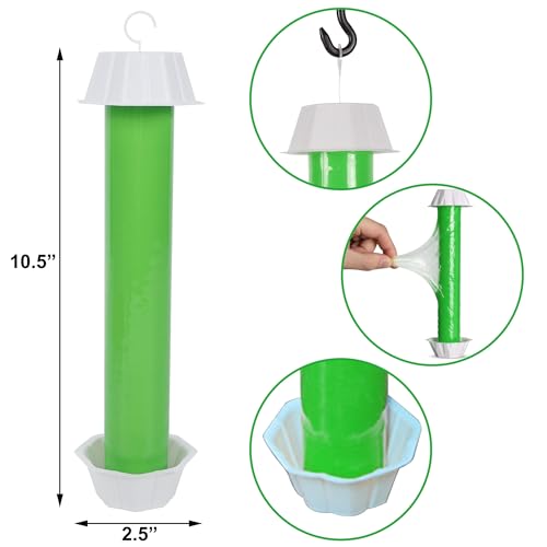 Fly Stick Sticky Fly Traps for Indoors Outdoor 12pk, Sticky Hanging Fly Stick, Flying Insect Trap, wasp Trap (Green 12PCS) - color: Green 12PCS